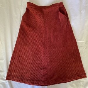 Rust Corduroy A-line Skirt